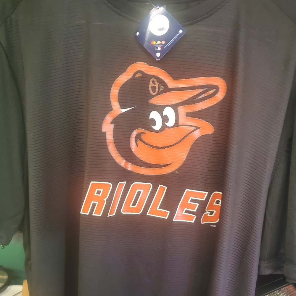 Baltimore Orioles Black Short Sleeve Shirt TX3 Cool Men's Size 2XL